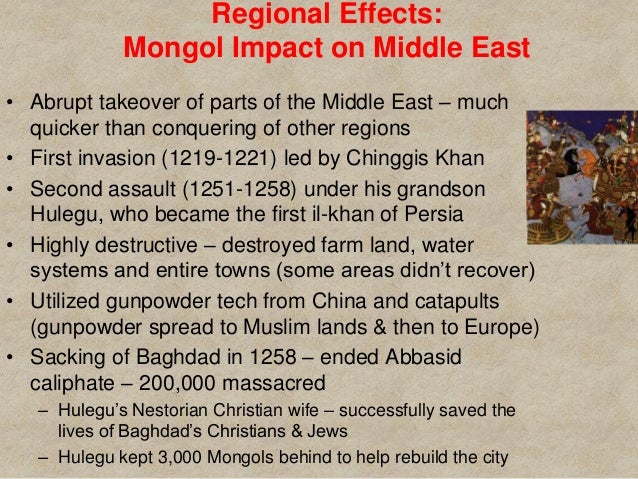 how did the mongols affect europe and asia mongol impact on middle east